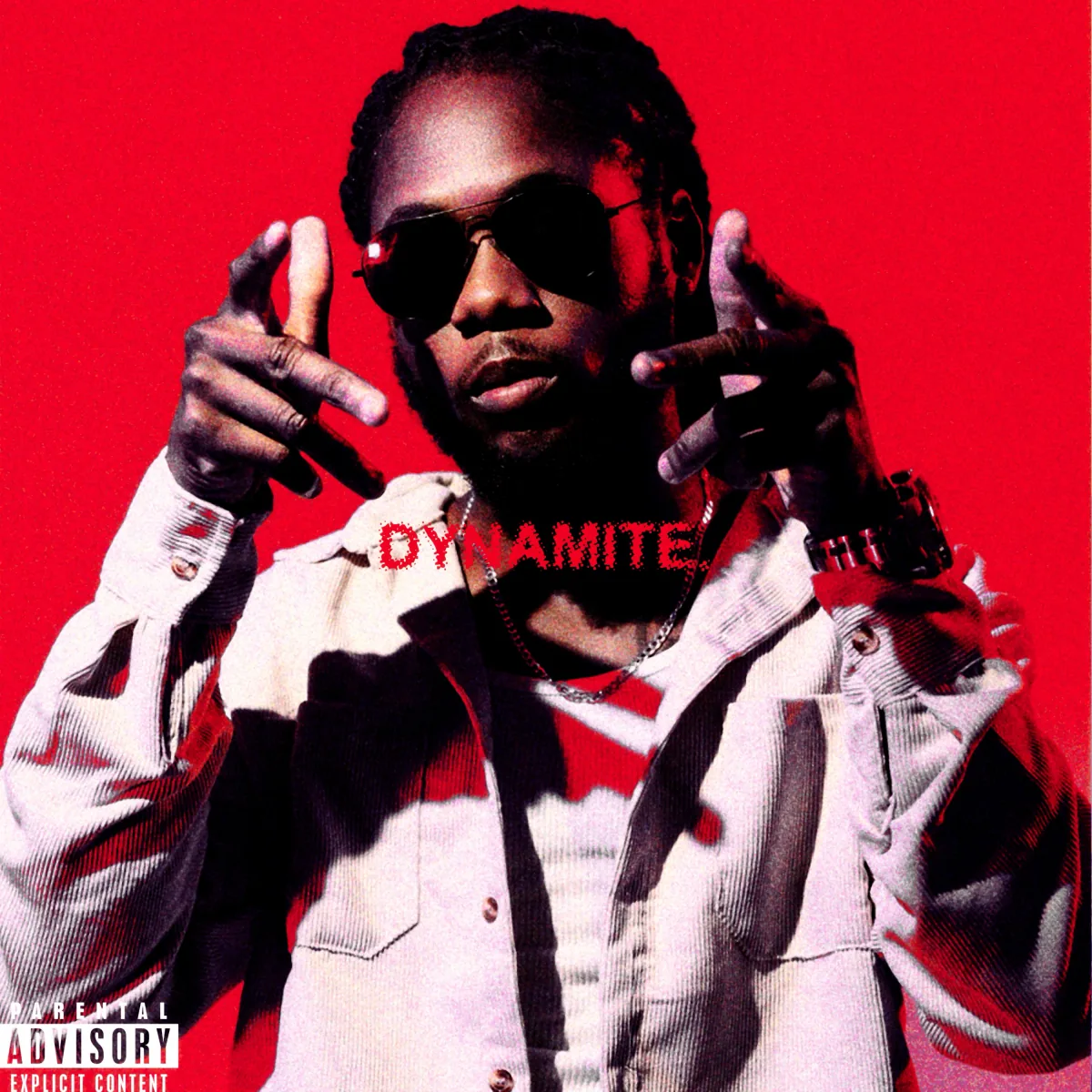 Dynamite single cover art for Saint Chris on a red background.
